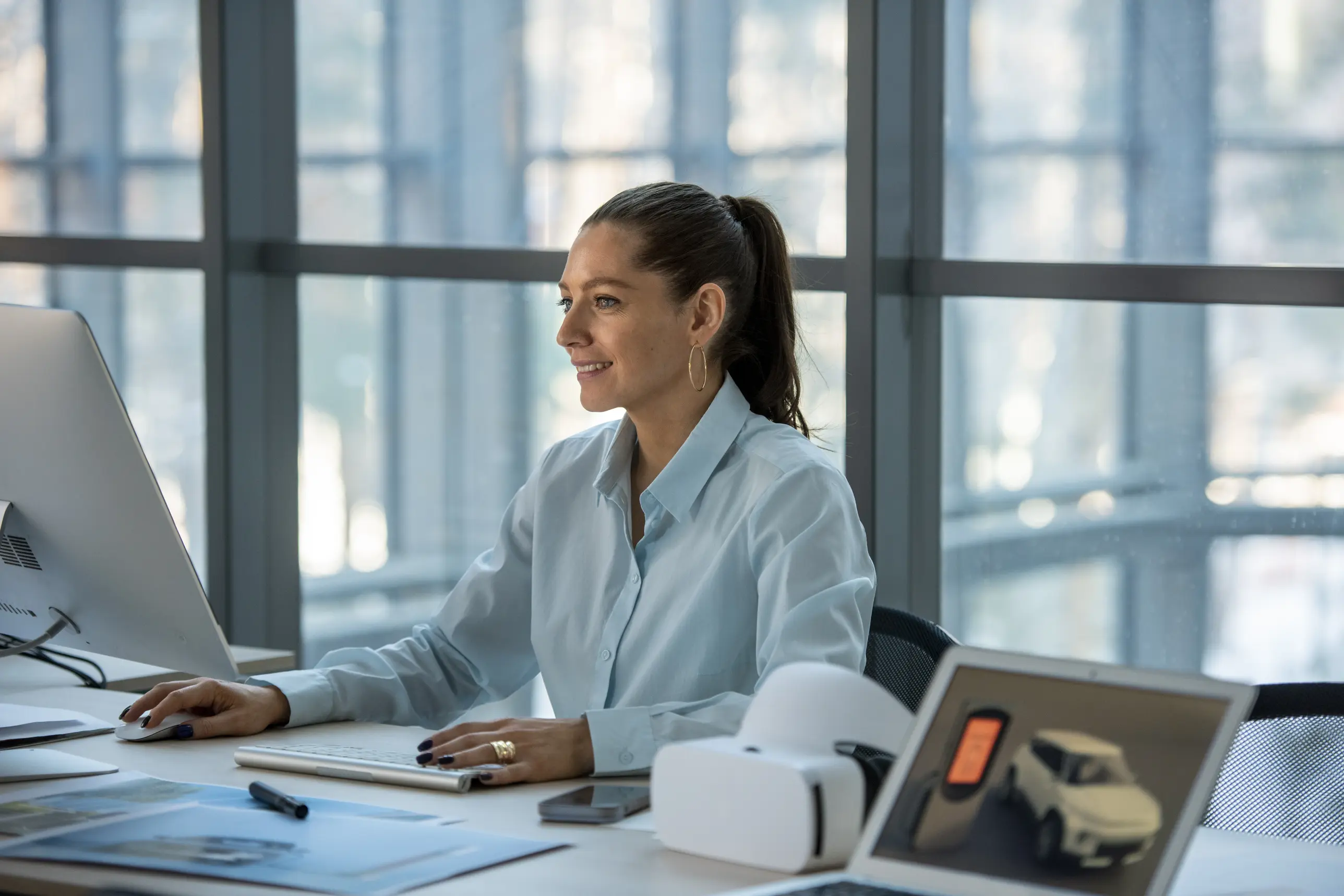Verkäufer bei der Vorbereitung